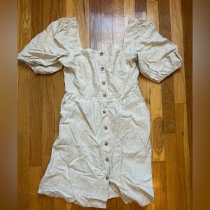 Old Navy Cream Button-Front Mini Dress